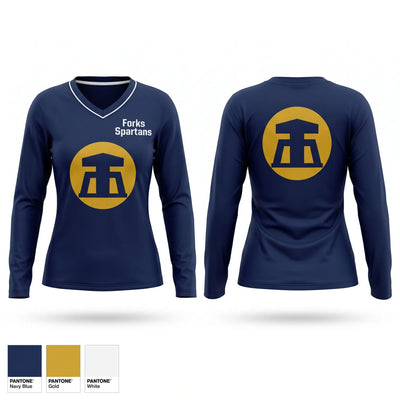 Forks Spartans Women's Long Sleeve V-neck Shirt - 1