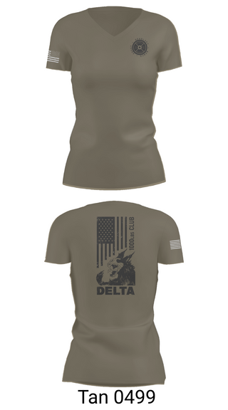 Womens Short Sleeve Vneck Shirt, Delta 5-7 ADA, Army, Teamtime, Team time, sublimation, custom sports apparel, team uniforms, spirit wear, spiritwear, sports uniforms, custom shirts, team store, custom team store, fundraiser sports, apparel fundraiser