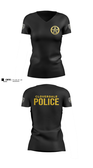 Womens Short Sleeve Vneck Shirt, Cloverdale police department, Police, Teamtime, Team time, sublimation, custom sports apparel, team uniforms, spirit wear, spiritwear, sports uniforms, custom shirts, team store, custom team store, fundraiser sports, apparel fundraiser