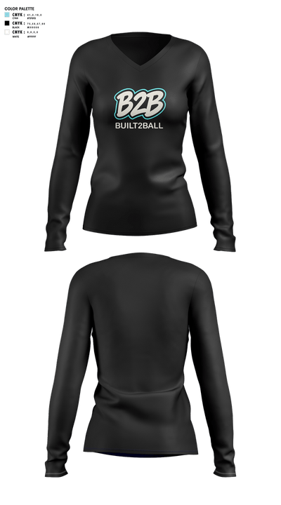 Built2Ball 72637833 Women's Long Sleeve V-neck Shirt - 2 (1)