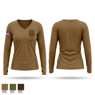 Womens Long Sleeve Vneck Shirt, 115th Security Forces Squadron, Air Force, Teamtime, Team time, sublimation, custom sports apparel, team uniforms, spirit wear, spiritwear, sports uniforms, custom shirts, team store, custom team store, fundraiser sports, apparel fundraiser