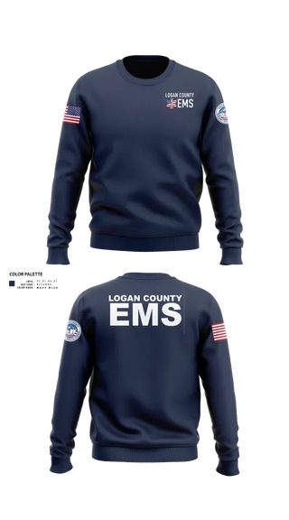 Crew Neck Sweatshirt, Logan County EMS, EMS/EMT, Teamtime, Team time, sublimation, custom sports apparel, team uniforms, spirit wear, spiritwear, sports uniforms, custom shirts, team store, custom team store, fundraiser sports, apparel fundraiser