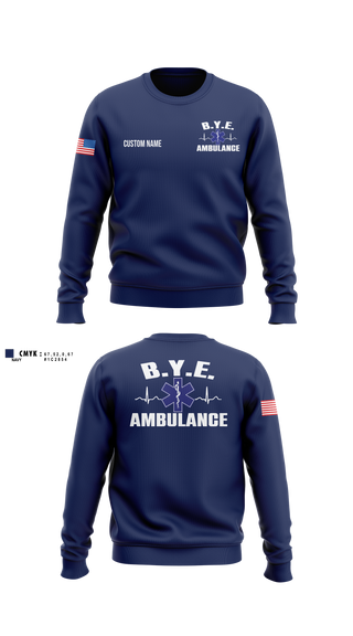 Crew Neck Sweatshirt, B.Y.E. AMBULANCE SERVICE INC., EMS/EMT, Teamtime, Team time, sublimation, custom sports apparel, team uniforms, spirit wear, spiritwear, sports uniforms, custom shirts, team store, custom team store, fundraiser sports, apparel fundraiser