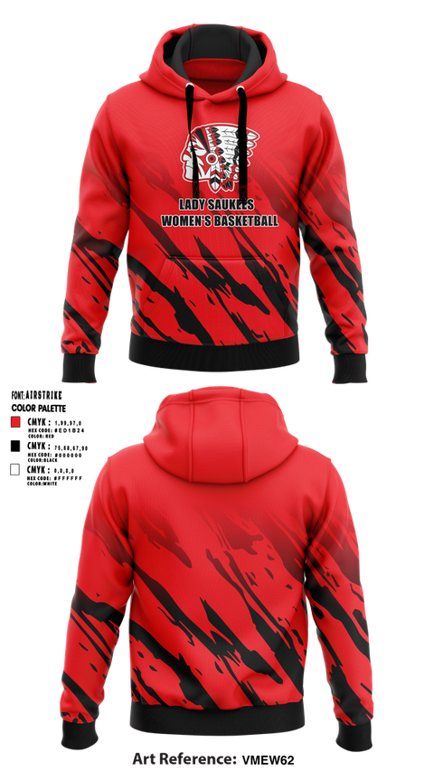 Hoodie, Lady Saukees Basketball, Women's Basketball, Teamtime, Team time, sublimation, custom sports apparel, team uniforms, spirit wear, spiritwear, sports uniforms, custom shirts, team store, custom team store, fundraiser sports, apparel fundraiser