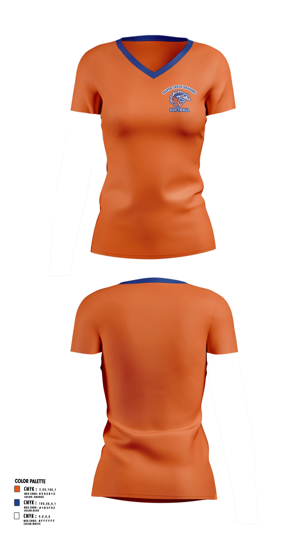 Womens Short Sleeve Vneck Shirt, Silver Creek Dragons, Softball, Teamtime, Team time, sublimation, custom sports apparel, team uniforms, spirit wear, spiritwear, sports uniforms, custom shirts, team store, custom team store, fundraiser sports, apparel fundraiser
