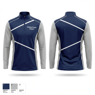 Quarter Zip Jacket, Colleton County Cougars, Track & Field, Teamtime, Team time, sublimation, custom sports apparel, team uniforms, spirit wear, spiritwear, sports uniforms, custom shirts, team store, custom team store, fundraiser sports, apparel fundraiser