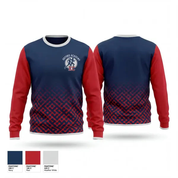 Crew Neck Sweatshirt, Oxford Academy Patriots, Track & Field, Teamtime, Team time, sublimation, custom sports apparel, team uniforms, spirit wear, spiritwear, sports uniforms, custom shirts, team store, custom team store, fundraiser sports, apparel fundraiser