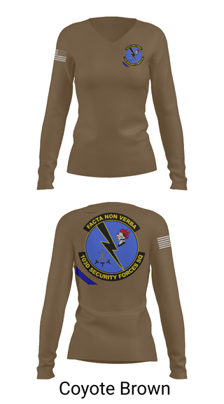 Womens Long Sleeve Vneck Shirt, 103d SECURITY FORCES SQUADRON, , Teamtime, Team time, sublimation, custom sports apparel, team uniforms, spirit wear, spiritwear, sports uniforms, custom shirts, team store, custom team store, fundraiser sports, apparel fundraiser