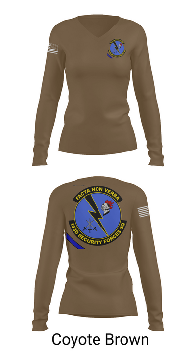 103d SECURITY FORCES SQUADRON 19845829 Women's Long Sleeve V-neck Shirt - 17