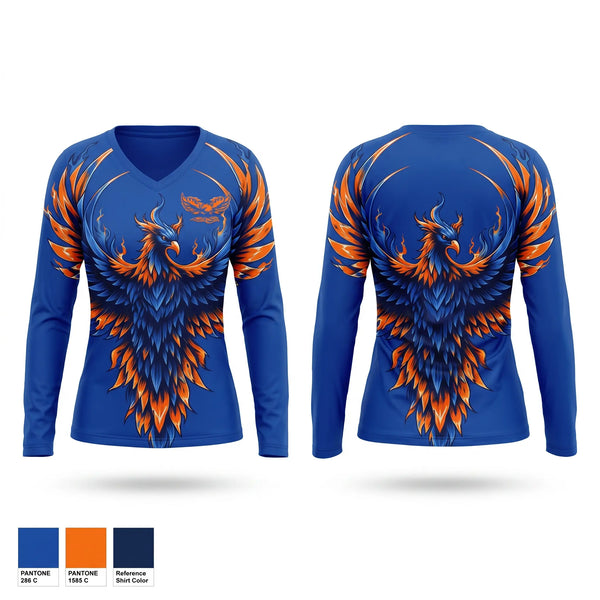 Womens Long Sleeve Vneck Shirt, Youngstown Lady Phoenix, Softball, Teamtime, Team time, sublimation, custom sports apparel, team uniforms, spirit wear, spiritwear, sports uniforms, custom shirts, team store, custom team store, fundraiser sports, apparel fundraiser