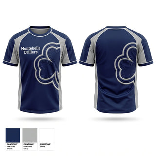 Soft Poly Tee Cotton Like Feel, Montebello Drillers, Baseball, Teamtime, Team time, sublimation, custom sports apparel, team uniforms, spirit wear, spiritwear, sports uniforms, custom shirts, team store, custom team store, fundraiser sports, apparel fundraiser