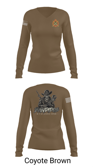 Womens Long Sleeve Vneck Shirt, 501st BSB, B Company, , Teamtime, Team time, sublimation, custom sports apparel, team uniforms, spirit wear, spiritwear, sports uniforms, custom shirts, team store, custom team store, fundraiser sports, apparel fundraiser