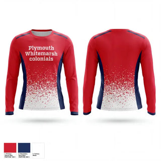 Long Sleeve Performance Shirt, Plymouth Whitemarsh colonials, Track & Field, Teamtime, Team time, sublimation, custom sports apparel, team uniforms, spirit wear, spiritwear, sports uniforms, custom shirts, team store, custom team store, fundraiser sports, apparel fundraiser