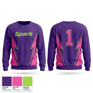 Crew Neck Sweatshirt, Spark, Softball, Teamtime, Team time, sublimation, custom sports apparel, team uniforms, spirit wear, spiritwear, sports uniforms, custom shirts, team store, custom team store, fundraiser sports, apparel fundraiser
