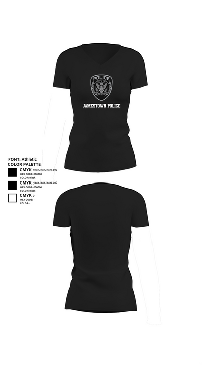 Jamestown Police 59981671 Women's Short Sleeve V-neck Shirt - 23