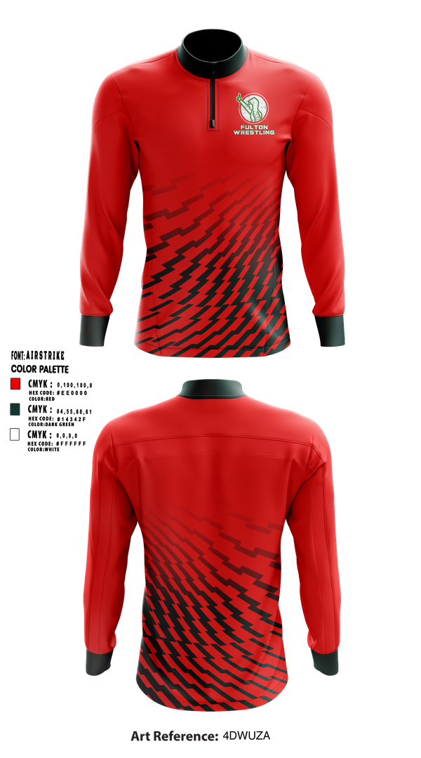 Quarter Zip Jacket, Fulton, Wrestling, Teamtime, Team time, sublimation, custom sports apparel, team uniforms, spirit wear, spiritwear, sports uniforms, custom shirts, team store, custom team store, fundraiser sports, apparel fundraiser