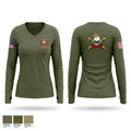 Golf Battery 2/11 Guns Plt Women's Long Sleeve V-neck Shirt - 1