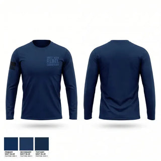 Long Sleeve Performance Shirt, West High Rebel Company, Navy, Teamtime, Team time, sublimation, custom sports apparel, team uniforms, spirit wear, spiritwear, sports uniforms, custom shirts, team store, custom team store, fundraiser sports, apparel fundraiser