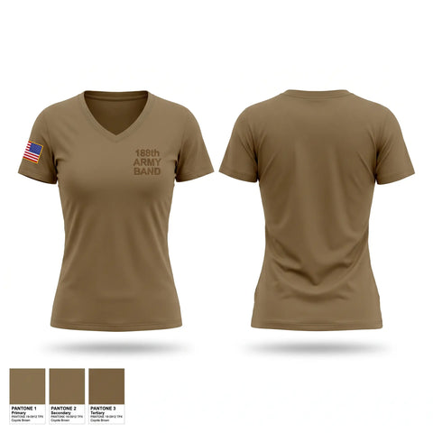 Womens Short Sleeve Vneck Shirt, 188th army band, National Guard, Teamtime, Team time, sublimation, custom sports apparel, team uniforms, spirit wear, spiritwear, sports uniforms, custom shirts, team store, custom team store, fundraiser sports, apparel fundraiser
