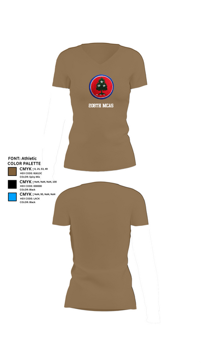 208th MCAS 6752981 Women's Short Sleeve V-neck Shirt - 4