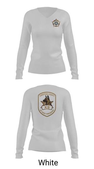 Womens Long Sleeve Vneck Shirt, SHERIFF K-9, Police, Teamtime, Team time, sublimation, custom sports apparel, team uniforms, spirit wear, spiritwear, sports uniforms, custom shirts, team store, custom team store, fundraiser sports, apparel fundraiser