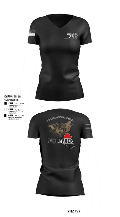 229th mp co Women's Short Sleeve V-neck Shirt - 102