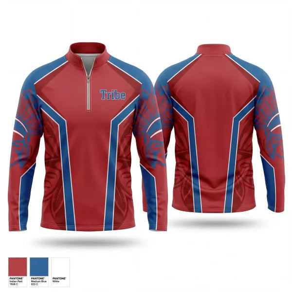 Quarter Zip Jacket, Tribe, Baseball, Teamtime, Team time, sublimation, custom sports apparel, team uniforms, spirit wear, spiritwear, sports uniforms, custom shirts, team store, custom team store, fundraiser sports, apparel fundraiser