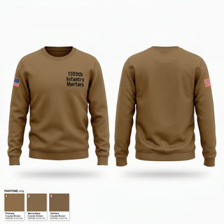 Crew Neck Sweatshirt, 1/109th Infantry Mortars, National Guard, Teamtime, Team time, sublimation, custom sports apparel, team uniforms, spirit wear, spiritwear, sports uniforms, custom shirts, team store, custom team store, fundraiser sports, apparel fundraiser