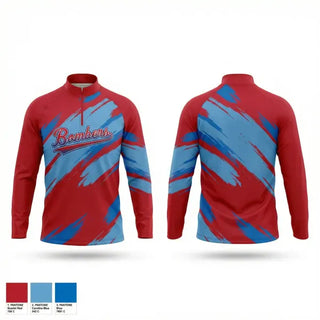 Quarter Zip Jacket, NWFL BOMBERS, Baseball, Teamtime, Team time, sublimation, custom sports apparel, team uniforms, spirit wear, spiritwear, sports uniforms, custom shirts, team store, custom team store, fundraiser sports, apparel fundraiser