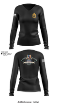 Personnel and Organizational Readiness Battalion Women's Long Sleeve V-neck Shirt - 11