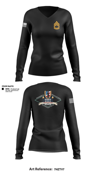 Womens Long Sleeve Vneck Shirt, Personnel and Organizational Readiness Battalion, National Guard, Teamtime, Team time, sublimation, custom sports apparel, team uniforms, spirit wear, spiritwear, sports uniforms, custom shirts, team store, custom team store, fundraiser sports, apparel fundraiser
