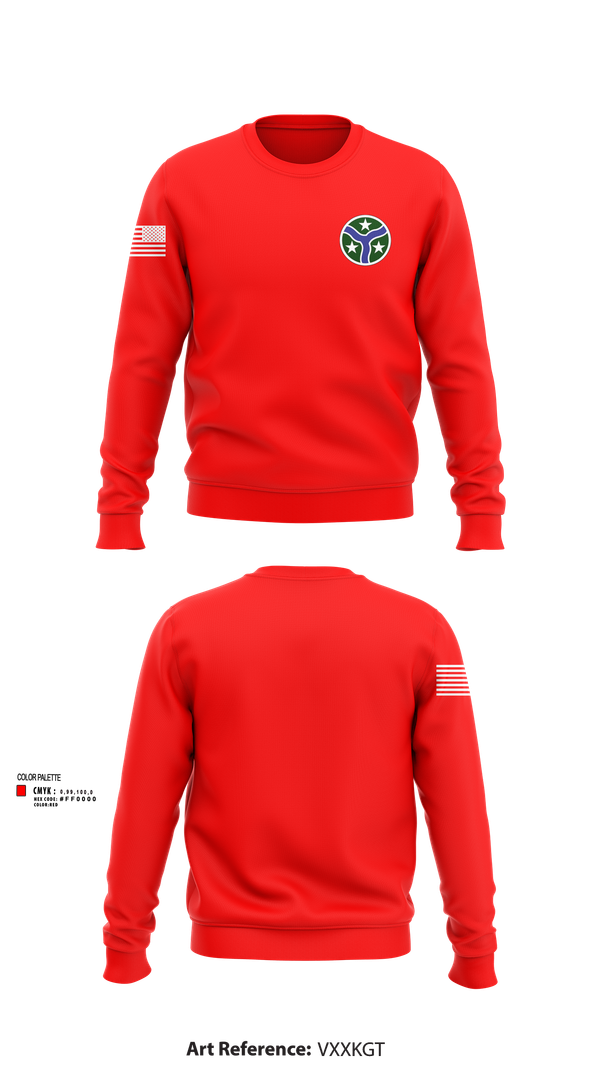 Crew Neck Sweatshirt, 278th Armored Cavalry Regiment, National Guard, Teamtime, Team time, sublimation, custom sports apparel, team uniforms, spirit wear, spiritwear, sports uniforms, custom shirts, team store, custom team store, fundraiser sports, apparel fundraiser