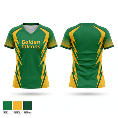 Golden falcons Women's Short Sleeve V-neck Shirt - 1