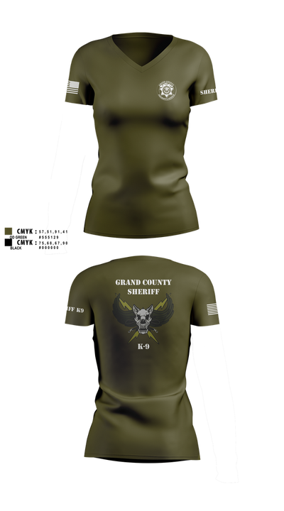 GCSO K9 Women's Short Sleeve V-neck Shirt - 116