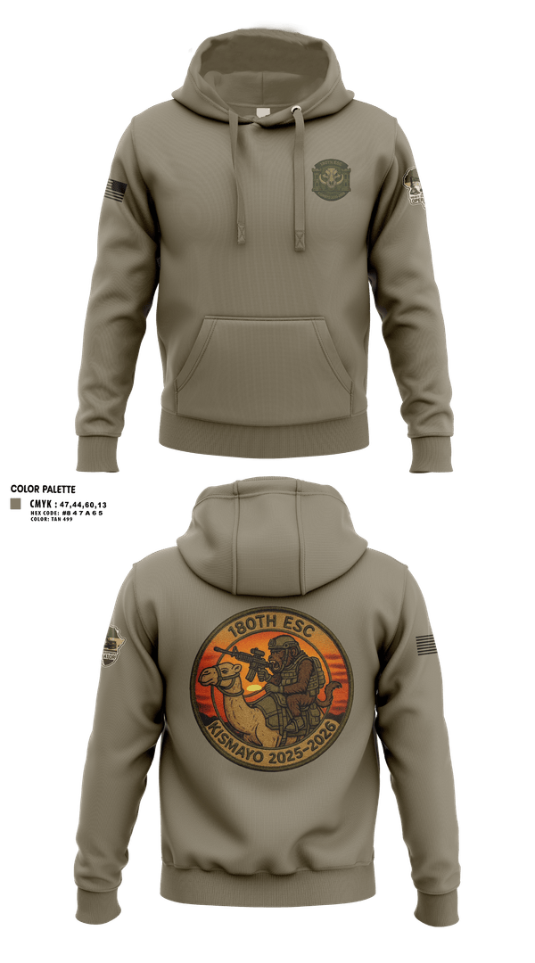 Hoodie, 180th ESC Kismayo, Army, Teamtime, Team time, sublimation, custom sports apparel, team uniforms, spirit wear, spiritwear, sports uniforms, custom shirts, team store, custom team store, fundraiser sports, apparel fundraiser