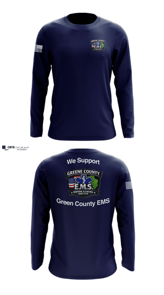 Long Sleeve Performance Shirt, Greene County EMS, EMS/EMT, Teamtime, Team time, sublimation, custom sports apparel, team uniforms, spirit wear, spiritwear, sports uniforms, custom shirts, team store, custom team store, fundraiser sports, apparel fundraiser