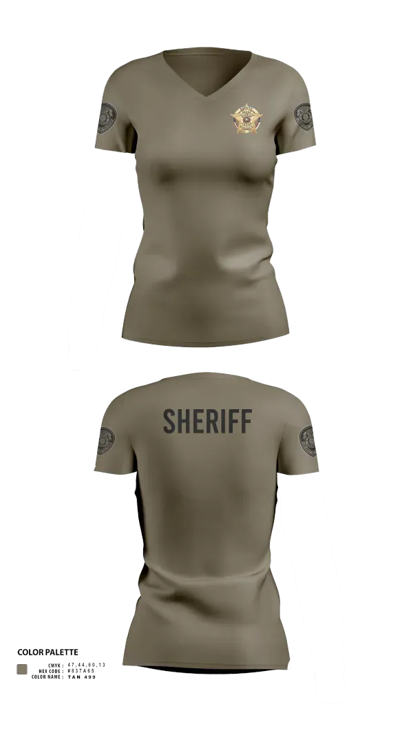 Womens Short Sleeve Vneck Shirt, Pecos County Sheriff’s Office, Police, Teamtime, Team time, sublimation, custom sports apparel, team uniforms, spirit wear, spiritwear, sports uniforms, custom shirts, team store, custom team store, fundraiser sports, apparel fundraiser