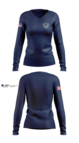 Womens Long Sleeve Vneck Shirt, Trenton Police Department, Police, Teamtime, Team time, sublimation, custom sports apparel, team uniforms, spirit wear, spiritwear, sports uniforms, custom shirts, team store, custom team store, fundraiser sports, apparel fundraiser