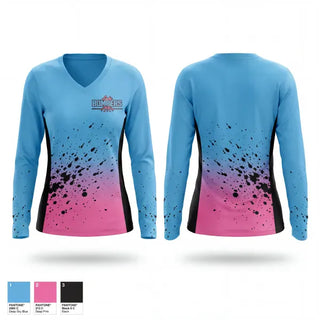 Womens Long Sleeve Vneck Shirt, Lady Bombers, Women's Basketball, Teamtime, Team time, sublimation, custom sports apparel, team uniforms, spirit wear, spiritwear, sports uniforms, custom shirts, team store, custom team store, fundraiser sports, apparel fundraiser