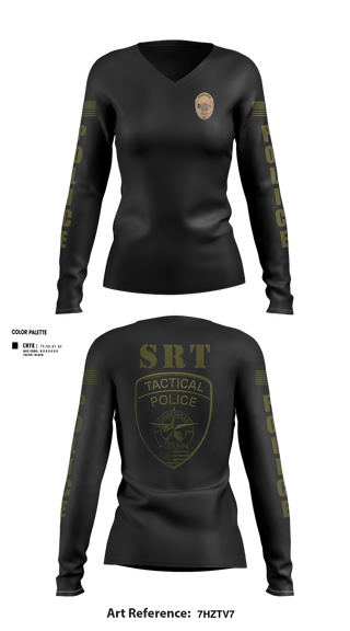 Womens Long Sleeve Vneck Shirt, GAINESVILLE PD SRT, Police, Teamtime, Team time, sublimation, custom sports apparel, team uniforms, spirit wear, spiritwear, sports uniforms, custom shirts, team store, custom team store, fundraiser sports, apparel fundraiser