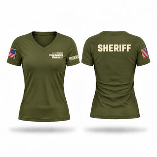 Womens Short Sleeve Vneck Shirt, Clay County Courts, Police, Teamtime, Team time, sublimation, custom sports apparel, team uniforms, spirit wear, spiritwear, sports uniforms, custom shirts, team store, custom team store, fundraiser sports, apparel fundraiser