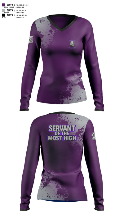 Servants Of The Most High 9177587 Women's Long Sleeve V-neck Shirt - 1