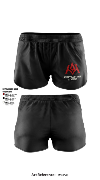 Womens Shorts, Ares Volleyball Academy, Women's Volleyball, Teamtime, Team time, sublimation, custom sports apparel, team uniforms, spirit wear, spiritwear, sports uniforms, custom shirts, team store, custom team store, fundraiser sports, apparel fundraiser
