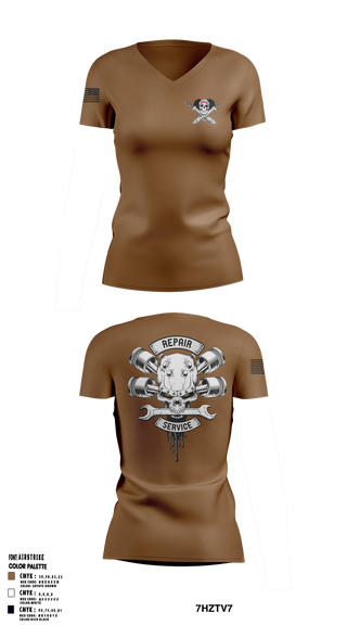 Womens Short Sleeve Vneck Shirt, 1-320TH FAR FOX CO, Army, Teamtime, Team time, sublimation, custom sports apparel, team uniforms, spirit wear, spiritwear, sports uniforms, custom shirts, team store, custom team store, fundraiser sports, apparel fundraiser