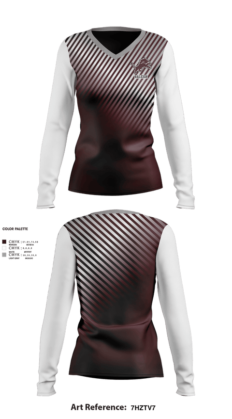 Womens Long Sleeve Vneck Shirt, Raleigh, Women's Basketball, Teamtime, Team time, sublimation, custom sports apparel, team uniforms, spirit wear, spiritwear, sports uniforms, custom shirts, team store, custom team store, fundraiser sports, apparel fundraiser