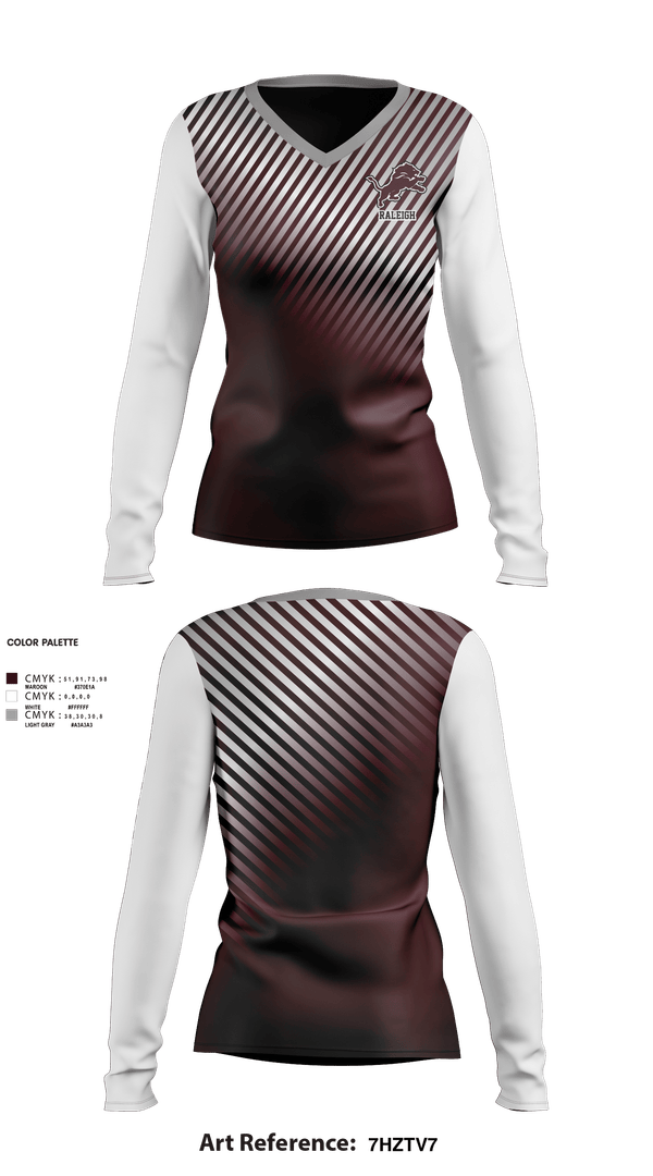 Womens Long Sleeve Vneck Shirt, Raleigh, Women's Basketball, Teamtime, Team time, sublimation, custom sports apparel, team uniforms, spirit wear, spiritwear, sports uniforms, custom shirts, team store, custom team store, fundraiser sports, apparel fundraiser