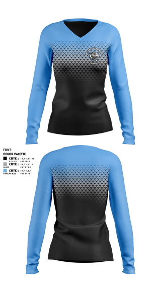 Womens Long Sleeve Vneck Shirt, East Chapel Hill High School Swimming, Swimming, Teamtime, Team time, sublimation, custom sports apparel, team uniforms, spirit wear, spiritwear, sports uniforms, custom shirts, team store, custom team store, fundraiser sports, apparel fundraiser