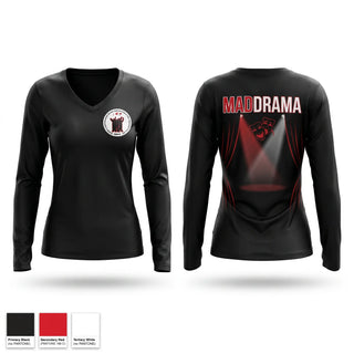 Womens Long Sleeve Vneck Shirt, MADDRAMA Performance Troupe, , Teamtime, Team time, sublimation, custom sports apparel, team uniforms, spirit wear, spiritwear, sports uniforms, custom shirts, team store, custom team store, fundraiser sports, apparel fundraiser