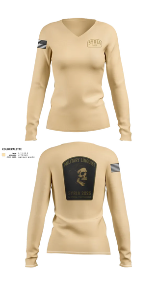 Womens Long Sleeve Vneck Shirt, , Army, Teamtime, Team time, sublimation, custom sports apparel, team uniforms, spirit wear, spiritwear, sports uniforms, custom shirts, team store, custom team store, fundraiser sports, apparel fundraiser