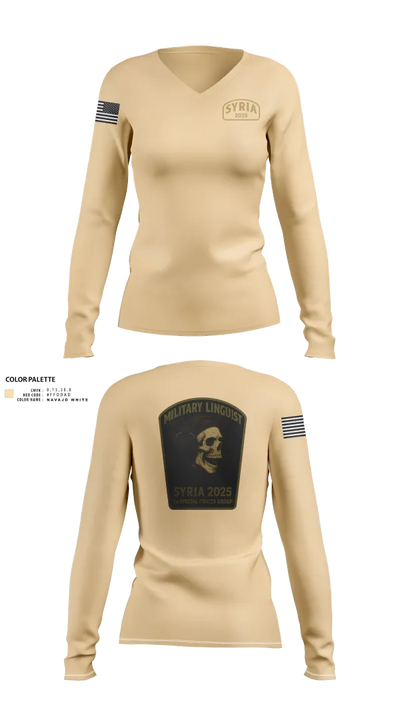 Syria linguist 93457826 Women's Long Sleeve V-neck Shirt - 40